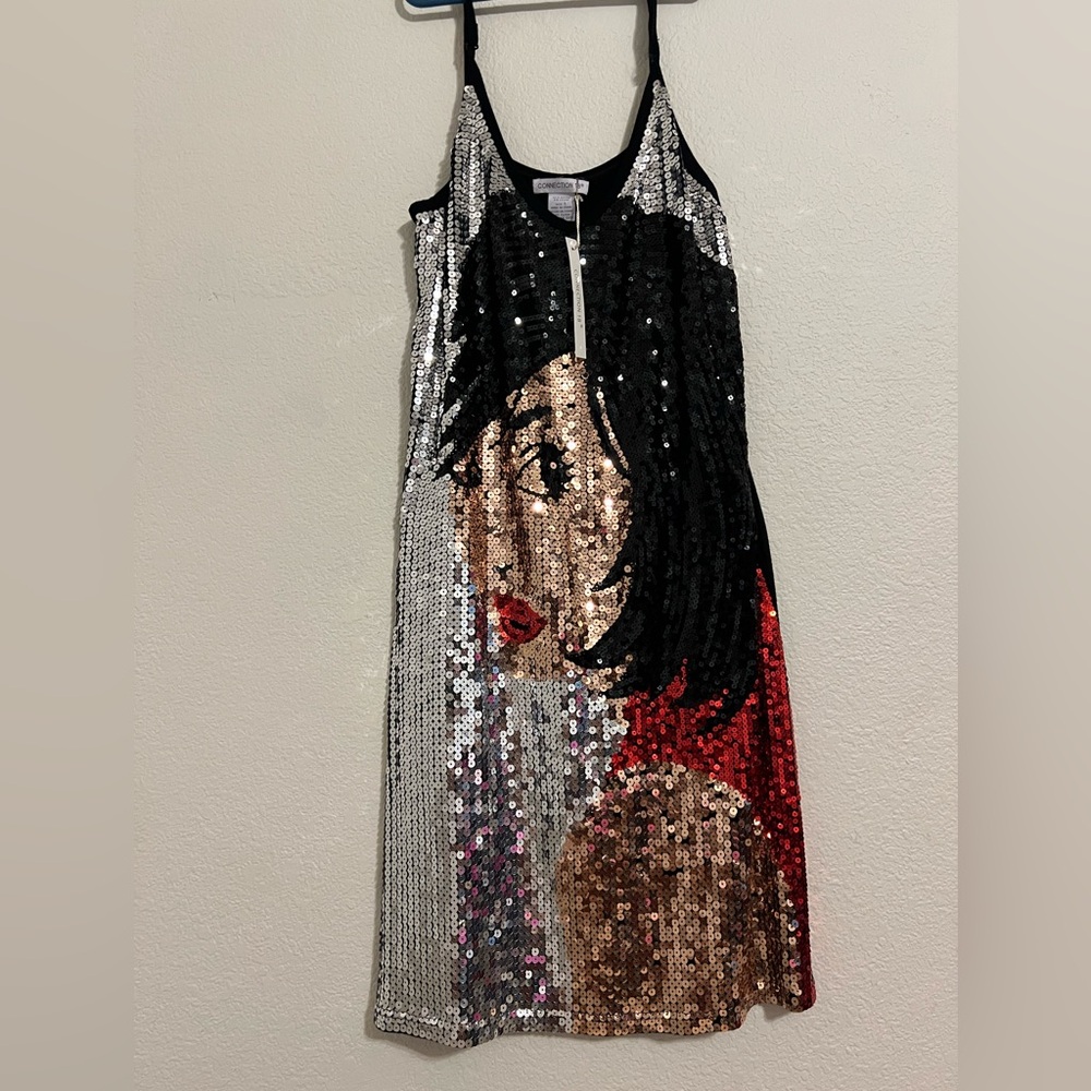 Connection 18 Black and Silver Sequin Mini Dress